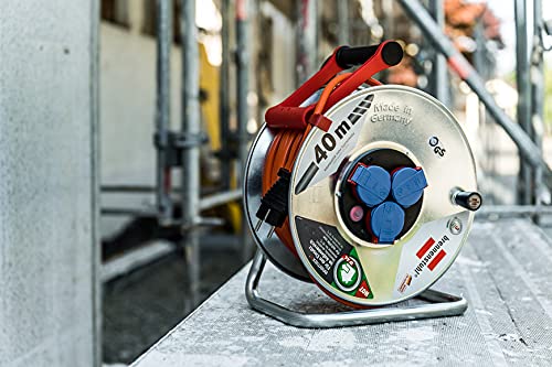 Brennenstuhl Garant S IP44 Kabeltrommel (40m Kabel in orange, Stahlblech, Einsatz im Außenbereich, Made in Germany) - 6