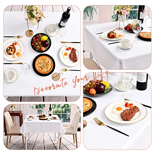 4 Packs White Square Tablecloth,52X52 Inch White Polyester Table Cover For Small Square Tables,Washable Resistant Stain And Wrinkle Table Cloth,For Wedding,Banquet,Restaurant And Parties Decorate #TOP5