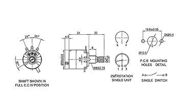CGjiogujio 5pcs 4.7K ohm B4K7 Linear Potentiometer ON/Off