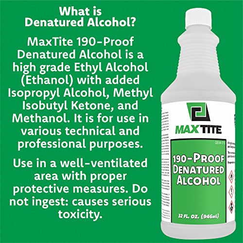 Image of MAXTITE 190-Proof Virgin Denatured Alcohol (32oz, 4)