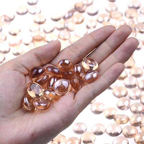 image for KINGOU Flat Glass Gems/Beads/Stones for Vase Filler, Table Scatter, Ga