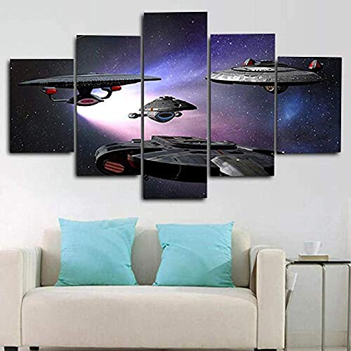 5 pieces canvas painting wall art 5 Piece Canvas Artwork Modern Framed Gallery-wrapped HD Star Trek Home Decor Posters and Prints HD Print Modular Pictures Ready to Hang