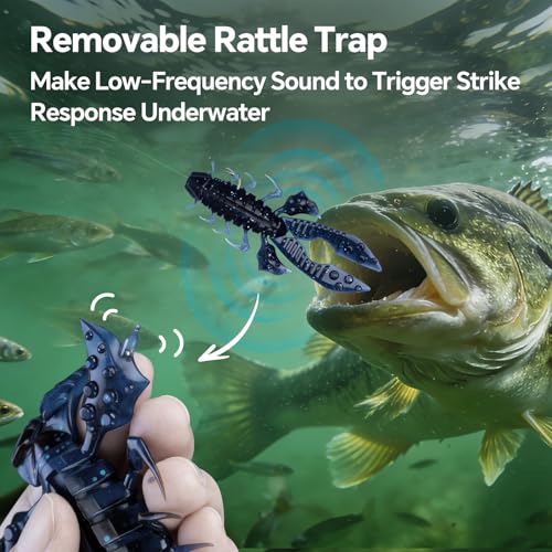 Image of Battle Craw Soft Plastic Crawfish Lures Kit with Removable Rattles