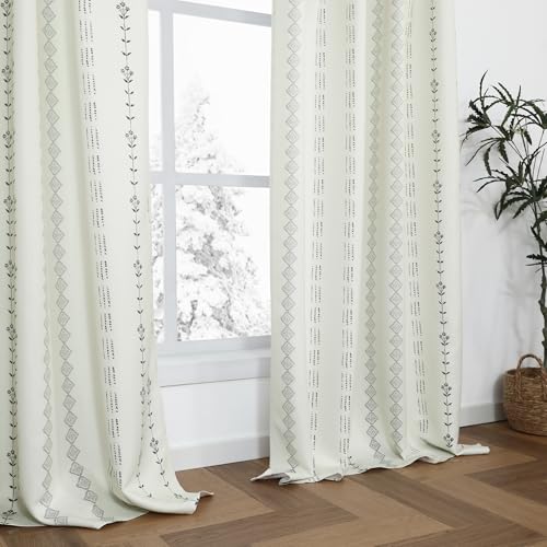 Thermal Sliding Door Curtains for Patio Door, Winter Insulated Boho