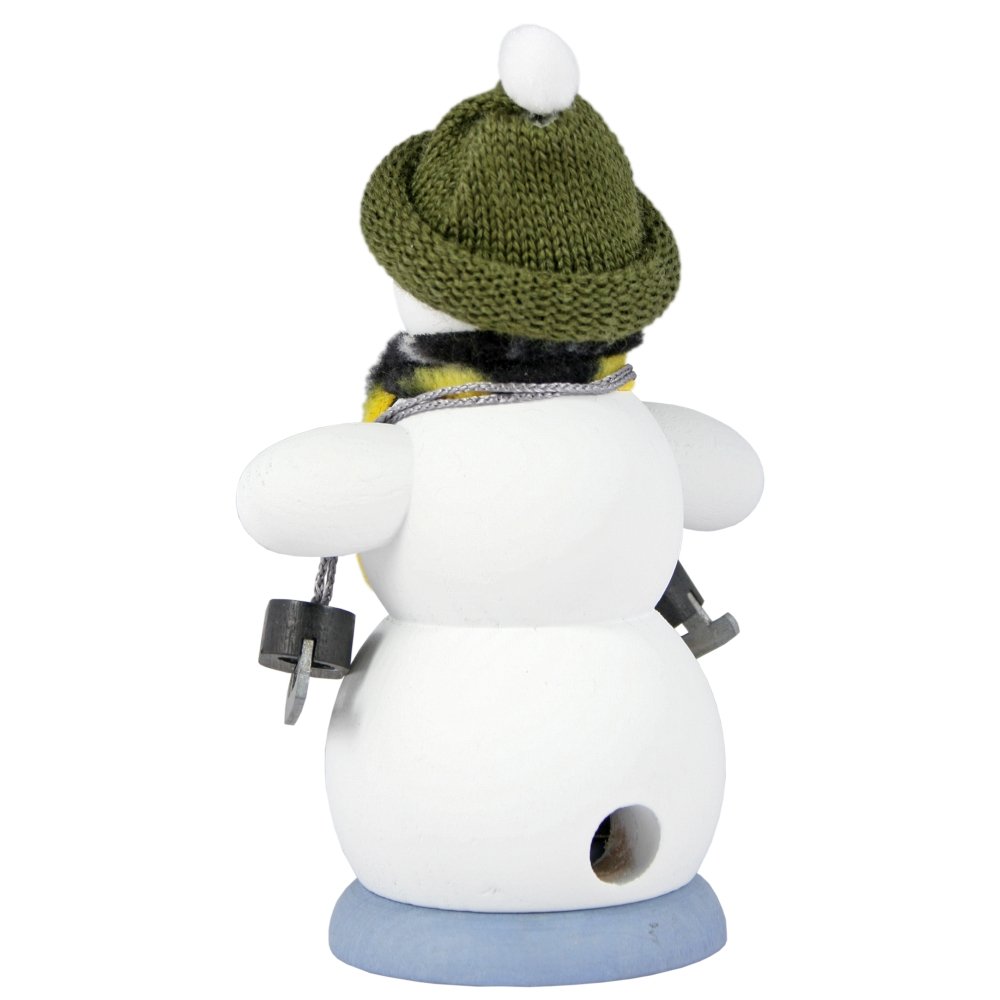 Kuhnert Rauchmann/Räucherfigur aus Holz - Schneemann mit Schlittschuhen - ca. 13 cm - Made in Germany