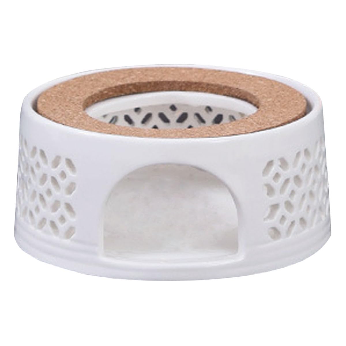 Base Chauffante pour Théière en Céramique Blanche Élégante Chauffe-Thé Japonais à Bougie Léger et Portable pour Maison et Bureau Outil Créatif pour Chauffer Le Thé Boissons