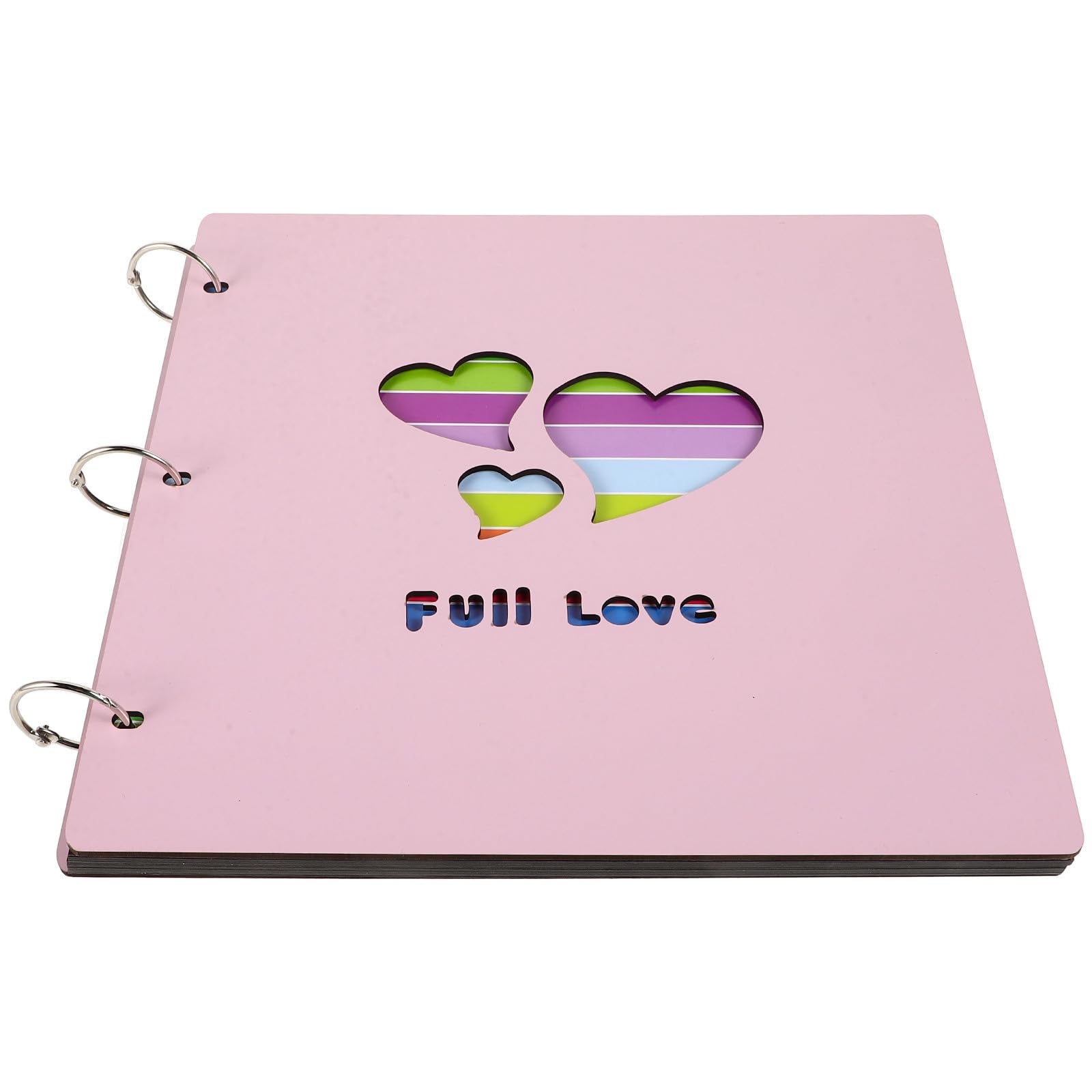 Álbum de Fotos de Madera Rosa DIY de 16 Pulgadas Forma de Corazón