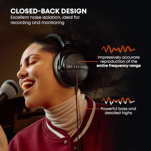 beyerdynamic dt 770 pro x over-ear studio wired headphones for recording and monitoring closed with detachable cable handmade in germany 48 ohms black