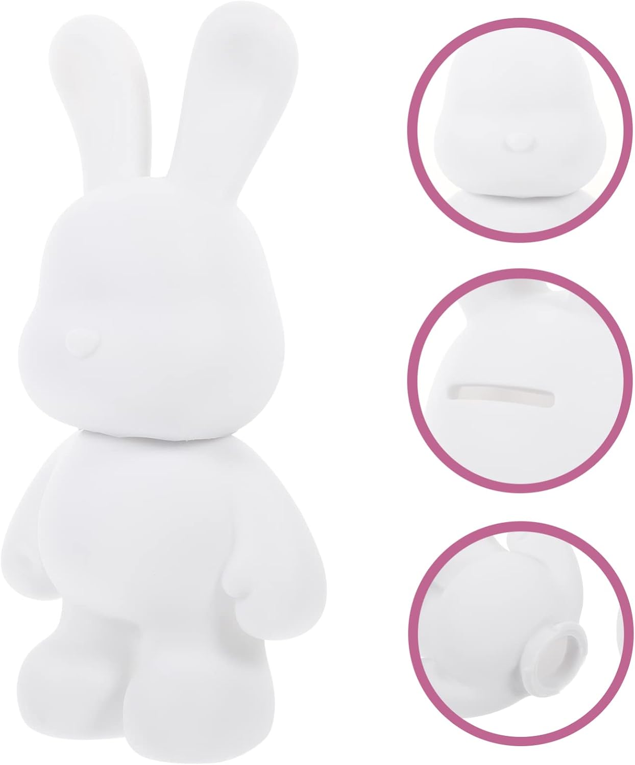 Zerodeko 2pcs Paint Your Own Bunny Money Bank - White Rabbit Piggy Coin Bank Money Saving Jar Christmas Arts Crafts for - 2026 Year of The Rabbit Figurine Bunny Doll