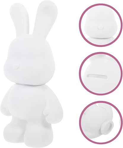 Miniatura 8 de Zerodeko Pinta tu propio conejito de dinero, conejito blanco, alcancía, banco de monedas, tarro de ahorro de dinero, manualidades de Navidad para