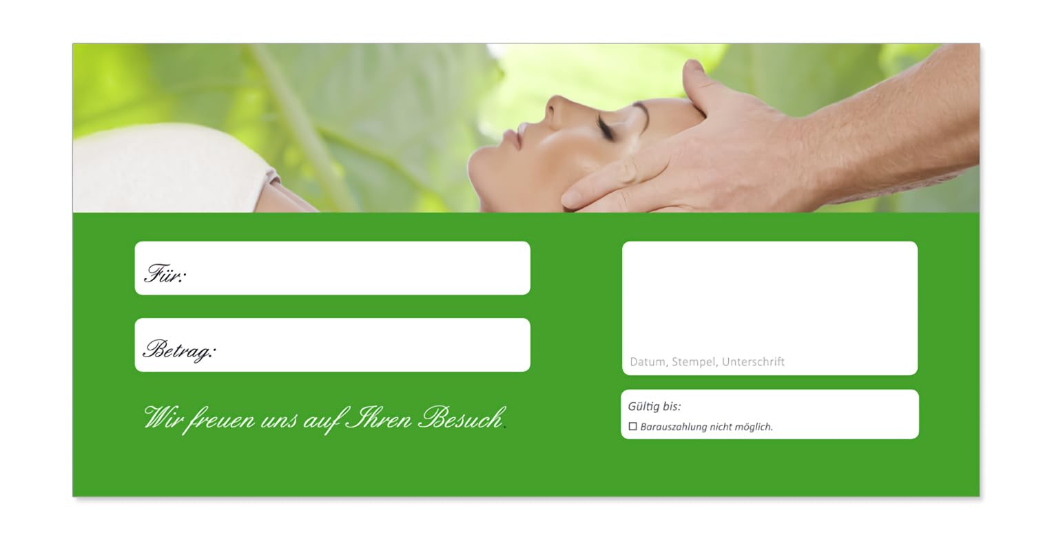 Geschenkgutscheine (Wellness-603) - Gutscheinkarten Gutscheine für Bereiche Wellness, Erholung, Entspannung oder Kosmetik und Reisen (200)