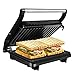 Gotoll Tostiera,Tostapane Piastra Apertura a 180° Panini/Sandwich Maker/Griglia,Piastre con Rivestimento Antiaderente,Bistecchiera