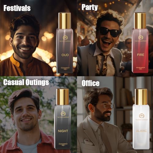 Image of The Man Company Perfume Gift Set for Man 4 X 20ml | Premium Long-Lasting Fragrance EDP - A Gentleman's Moods for Party, Office, Outing and Date | Christmas perfume for Man | Fresh scent for daily office wear