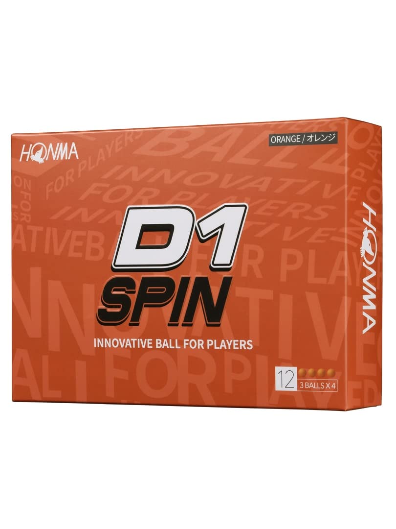 ホンマ ゴルフ ボール D1 D-1 SPIN スピン 2023 2ピース ソフト 飛び系 飛距離 ディスタンス ゴルフボール 1ダース 12球 コスパ 本間ゴルフ 本間 HONMA/1ダース(12球)/オレンジ