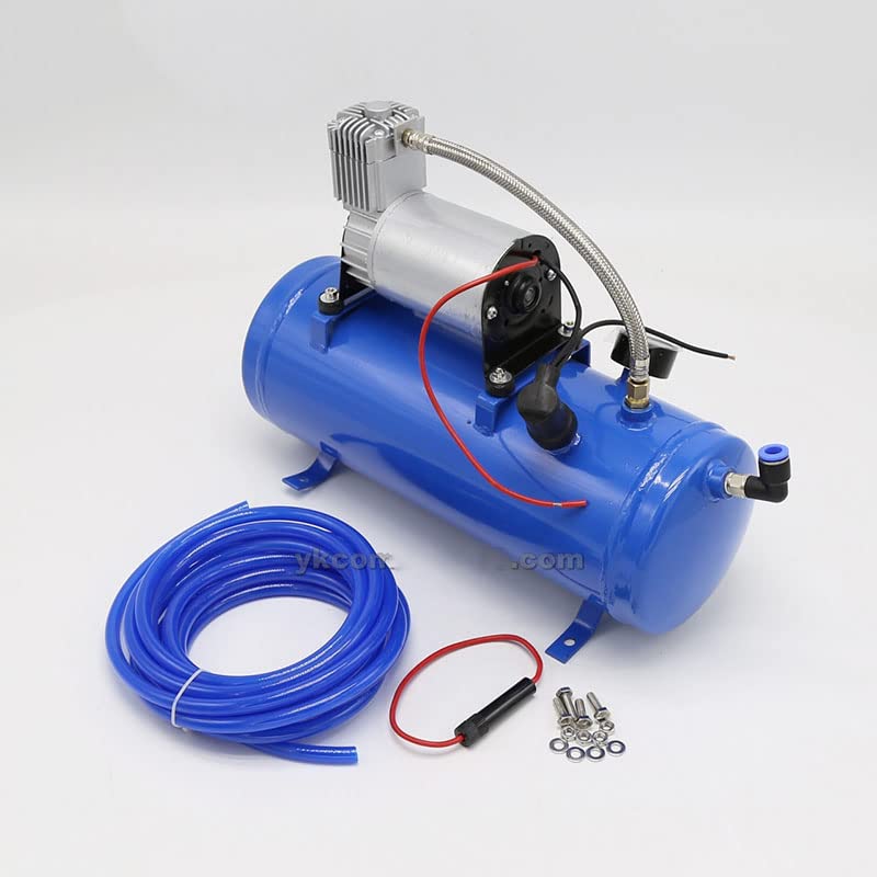 120PSI do 150PSI 12V pompka opon powietrza sprężarka z 6L zbiornikiem na trąbka pneumatyczna pociąg ciężarówka RV opona wężem 500cm/16,4 stopy