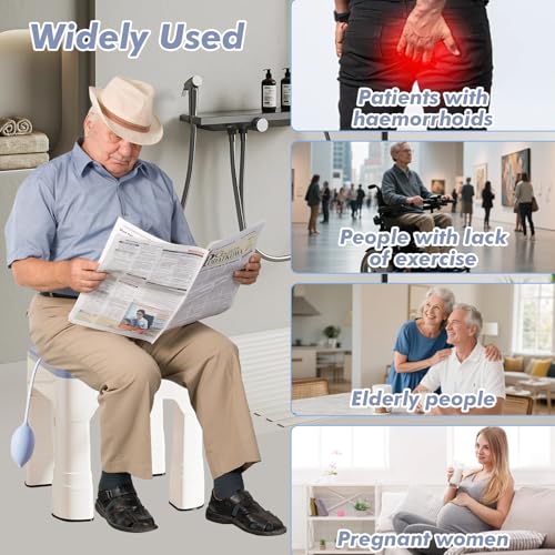 Sitzbad mit Hocker, 1600ml Tragbares Sitzbadewanne mit Spülung Hitzebeständigkeit bis 120 °C, Abnehmbar Sitzbadewanne Erwachsene für Hämorrhoidenbehandlung und Mutterschaftspflege