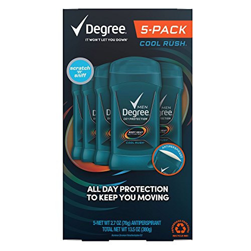 Degree Men Body Heat Activated Deodorant, Cool Rush (2.7 oz, 5 pk.)