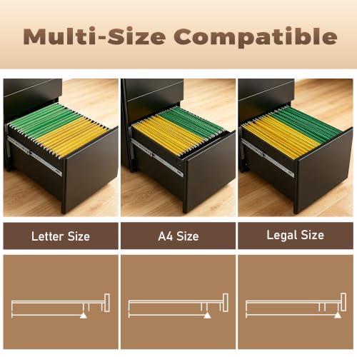 Image of Guizeeopo Fully Assembled 3 Drawer Filing Cabinets for Home Office