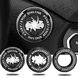 Bat Rotary Car Push Start Button Cover, Engine Start Stop Button Cover Interior Accessories, Anti Scratch Universal Protective DIY Decoration, Gift for Men (Bat Black)