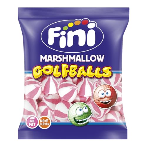 Fini -Finitronc Gorro Duende Marshmallow Golfballs | sabor morango, bolsa de 1 kg, carro ideal para eventos, aniversários, Halloween ou Natal