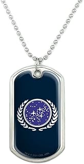 GRAPHICS & MORE Star Trek United Federation of Planets Logo Military Dog Tag Pendant Necklace with Chain