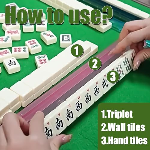 4 Pcs Mahjong Racks with Pushers Set Multi Color miniatura 5