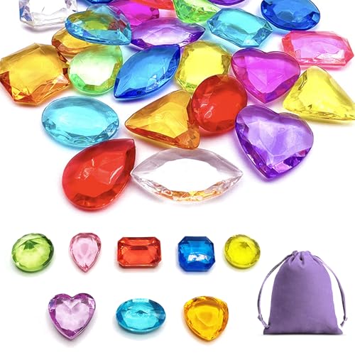 Kisvic Edelsteine 100 Stück Bunte Diamanten Acryl Edelsteine 8 Verschiedene Designs und Farben Ideal für geburtstag