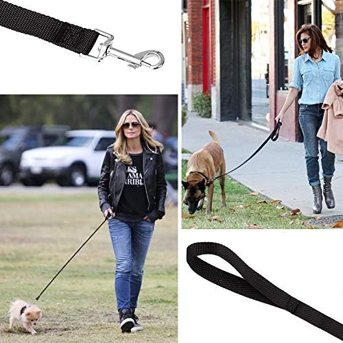 DELEE Dog Training Lead, 30m Extra Long Line Dog Leash, Durable Nylon Lead for Pet Training Recall Obedience, Tracking, Camping Play, Backyard(30m, Black)