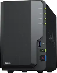 Synology NAS DS223 de 2 compartimentos (sem disco)