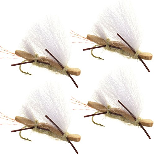 Chubby Chernobyl Ant Tan Foam Body Trout Fly Fishing Flies - 4 Flies