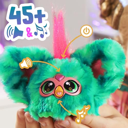 Furby Furblets Mello-Nee Mini-Freund, über 45 Geräusche, Chillmusik & Sätze in Furbisch, elektronisches Spielzeug für Kinder, rot-grün