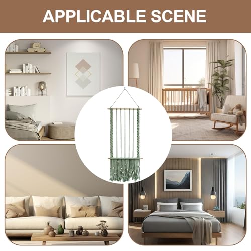 Pêle-mêle macramé suspendu bohème avec pinces bois - 4