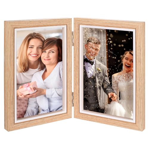 Peygre Cadre Photo 10x15 cm Bois avec Verre Renforcé pour Mariage et Souvenirs Familiaux