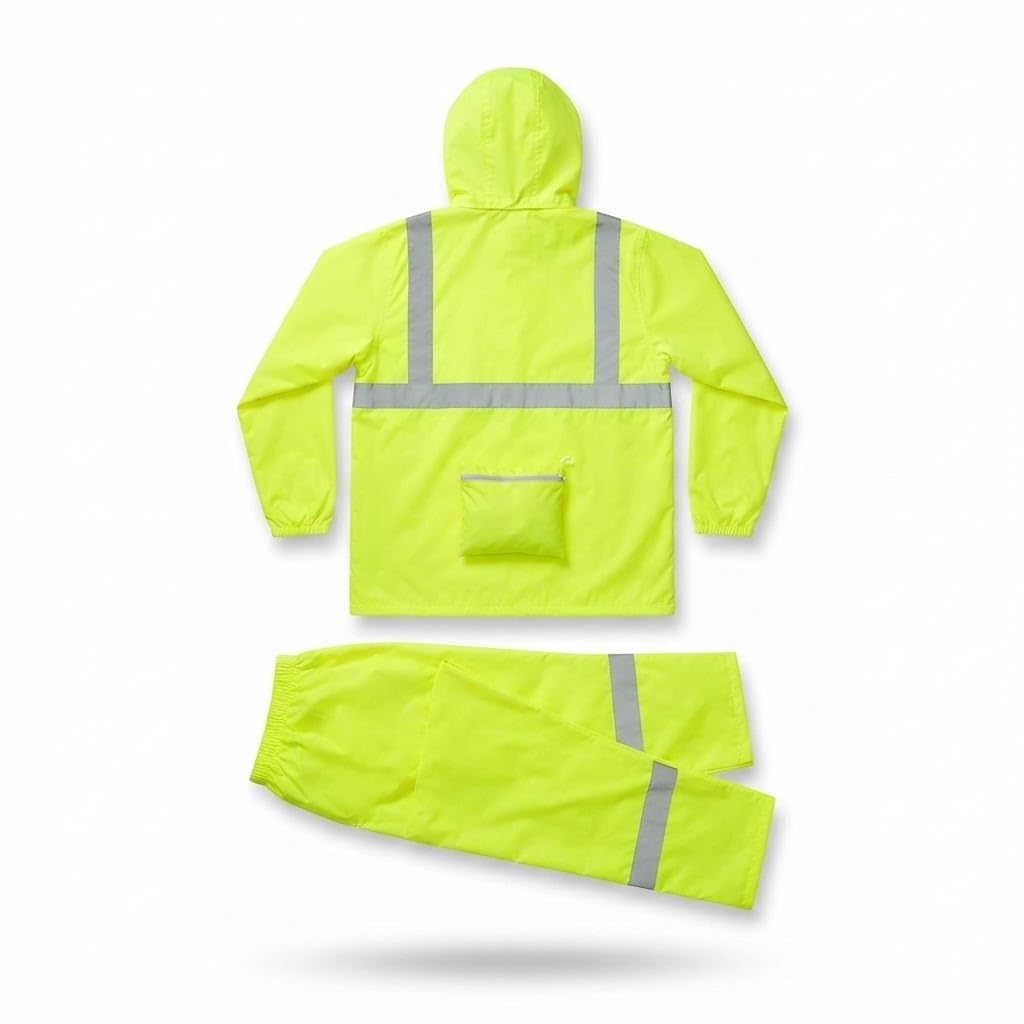 { 2026 Brings 5 Years WARRANTY ) Reflective Raincoat Suit for Men & Women, High Visibility Waterproof Rain Gear Set, Breathable Heavy Duty Protective Suit for Bike Riding, Hiking & Camping-image-33