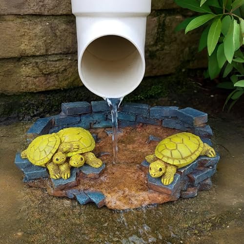 Melnixia Turtle Gutter Downspout Splash Block Decorative Down Spout Rain Water Diverter Leaf Cover Guard Extensions Garden Tortoise Outdoor Decor Statues Drainage (Brick)