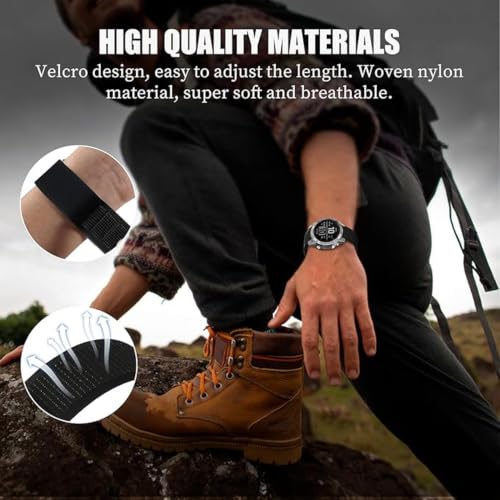 Image of Zitel Band Compatible with Garmin Fenix 8 AMOLED 47mm, Fenix E /7 /7 Pro, 6 /6 Pro, 5 /5 Plus, Forerunner 970 /965 /955, Epix Pro Gen 2 47mm - QuickFit 22mm Nylon Sport Strap