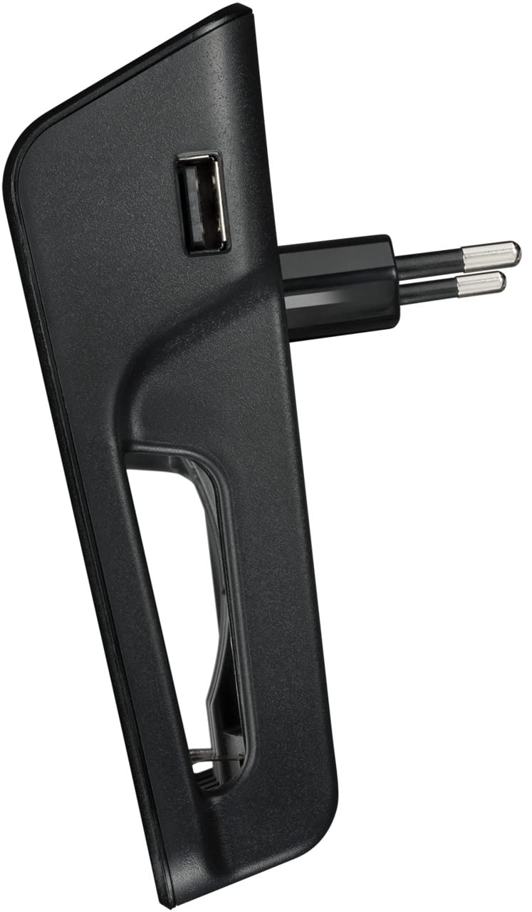 VARTA Akku Ladegerät mit EU-Stecker für 2/4 wiederaufladbare AA/AAA Batterien, 1x 9V, 1x USB-Gerät - LCD Plug Charger+ schwarz - Inkl. 4x AA 2100 mAh