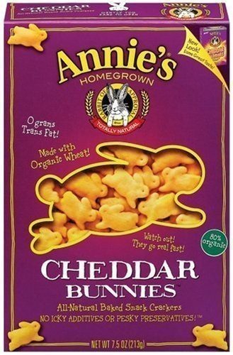 Annie's Homegrown Cheddar Bunnies Baked Snack Crackers, Original 7.5-Ounce Boxes (Pack of 12) ( Value Bulk Multi-pack)