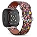 CJBROES Replacement Leather Watch Band, Compatible with Fitbit Versa 3 and Fitbit Sense of Wristband Bracelet Accessory - Marine Cute Mermaids