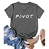 AEURPLT-Women-Teen-Girls-Pivot-Funny-Cute-Graphic-T-Shirt-Theme-Party-Tees Womens Teen Girls Pivot Funny Cute Graphic T Shirt V Neck Short Sleeve Summer Tees Tops Grey
