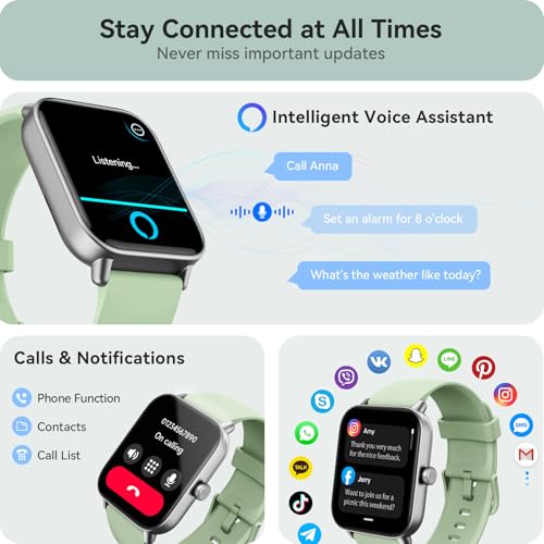 Image of Gydom Smart Watch for Men Women, Alexa Built-in, 1.8 inch Smartwatch with Heart Rate /SpO2 /Sleep Monitor, IP68 Waterproof Fitness Tracker, Bluetooth Call (Answer /Make) for Android iPhone, 101+ Sport Mode