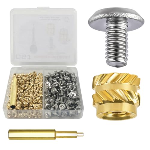 200Pcs Threaded Inserts Bolt Set 100pcs M3x4x5 Heat Set Insert Brass Nut with 100pcs Bolt for 3D Printed Plastic Parts