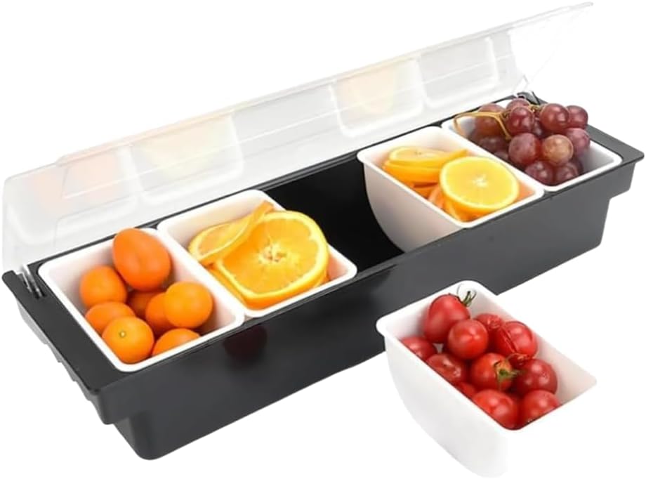 Set di 6 contenitori per ingredienti, contenitore per barbecue