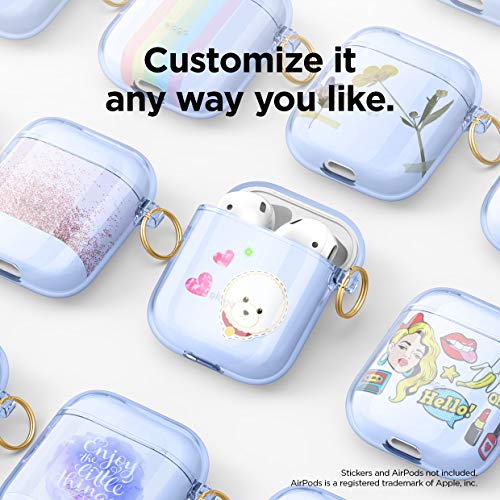 Elago Clear Airpods Case With Keychain Designed For Apple Airpods 1 & 2 (Aqua Blue) #TOP6