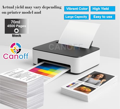 Image of CANOFF 011 /012 Black Color Refill Ink Bottle | Premium Photo Ink for Sharp & Vibrant Prints | Compatible with Epson L8180, L8160 & 012-Series Photo Models (011 Black 2pc.)