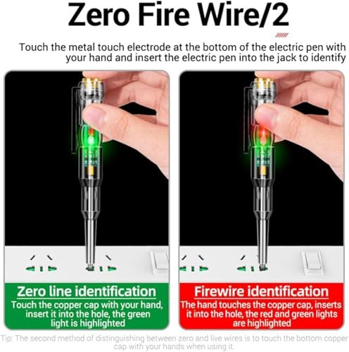 Image of Set of 5 Advanced Intelligent Chip High-Brightness Intelligent Voltage Tester Pen Multi-function LED Test Pen with Screwdriver for Electric Power Testing Voltage Tester [Safety Highlighter Pen] (5)