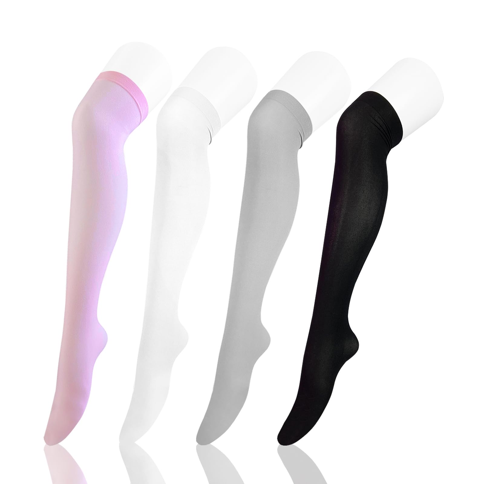 KORURACLUB - Calcetines altos hasta la rodilla para mujer (4 pares) - Calcetines largos sexys - Medias 4pcs