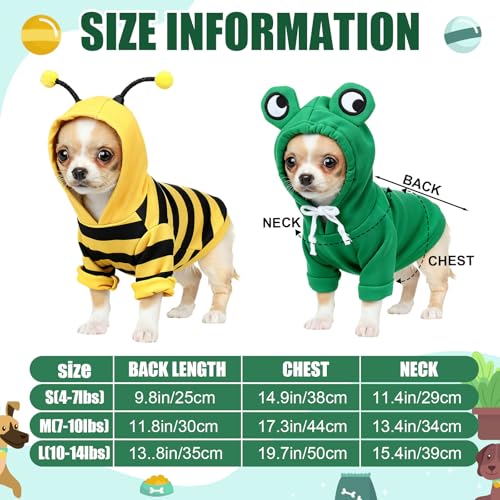 Disfraz para perro y gato sudaderas rana y abeja M miniatura 2