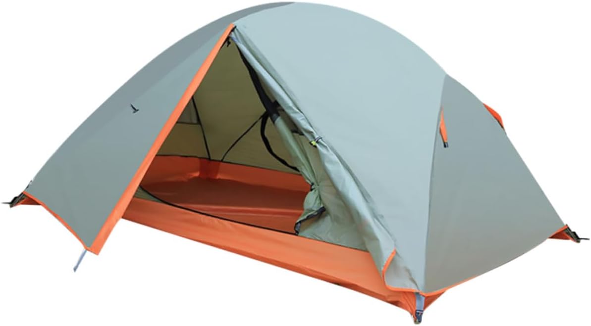 Double-Layer Waterproof Camping Tent for Two People with Aluminum Poles, Windproof Outdoor Travel Shelter for Hiking and Camping
