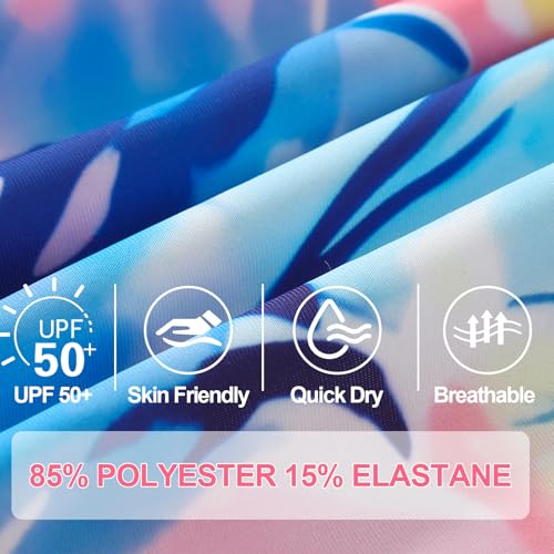 Image of Kids Girls Swimsuit Long Sleeve One Piece Swimwear Zipper Bathing Suit UV Protection Rash Guard Swimming